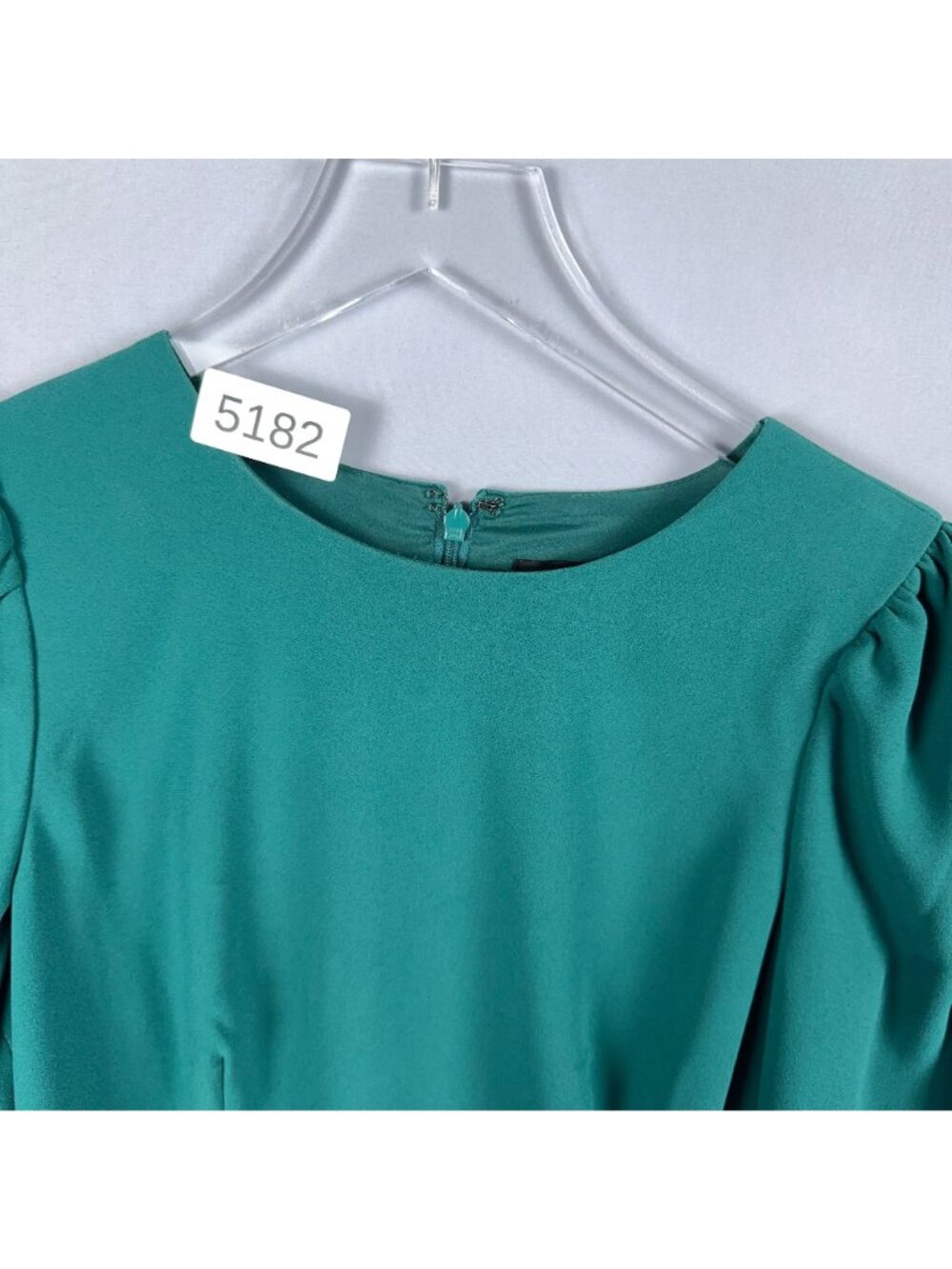 J.Crew Dress Size 4 Sheath Green Midi Long Sleeve Cuffed Button Sleeves Back Zip - Picture 14 of 14